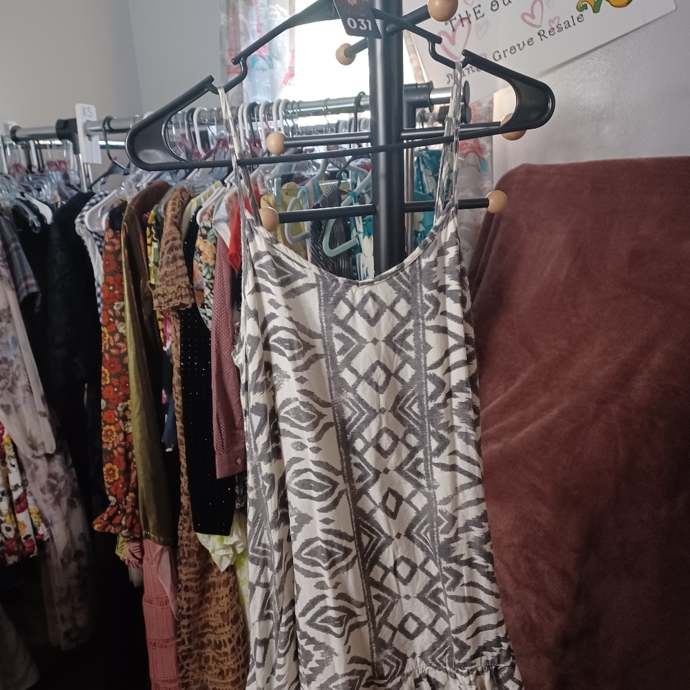31 Billabong Designer Closet Mini High Low Dress Ikat Print